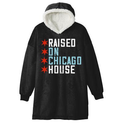 Raised On Chicago House Music EDM DJ Illinois Raver Hooded Wearable Blanket