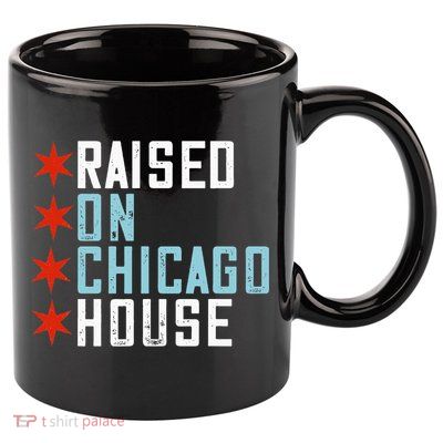 Raised On Chicago House Music EDM DJ Illinois Raver 11oz C Handle Ceramic Mug