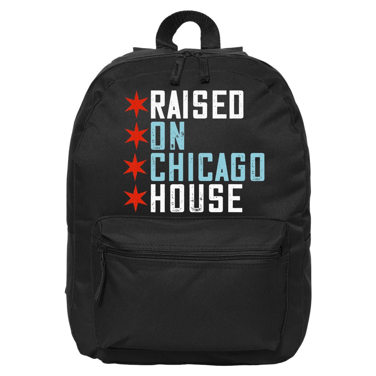 Raised On Chicago House Music EDM DJ Illinois Raver 16 in Basic Backpack