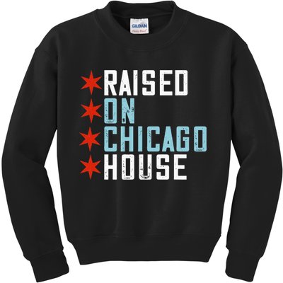Raised On Chicago House Music EDM DJ Illinois Raver Kids Sweatshirt