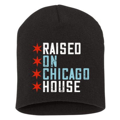 Raised On Chicago House Music EDM DJ Illinois Raver Short Acrylic Beanie