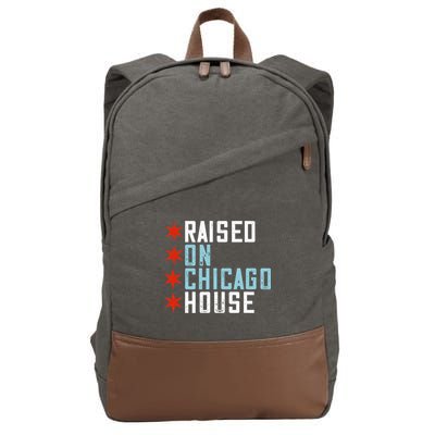 Raised On Chicago House Music EDM DJ Illinois Raver Cotton Canvas Backpack