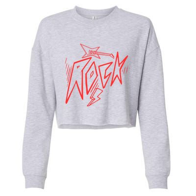 Rock On Cute Gift Cropped Pullover Crew