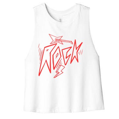 Rock On Cute Gift Women's Racerback Cropped Tank