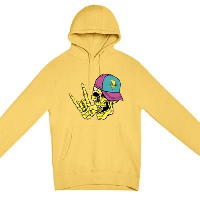 Rock On Cool Skull Premium Pullover Hoodie