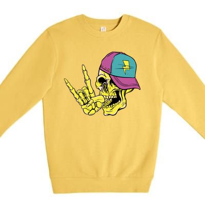 Rock On Cool Skull Premium Crewneck Sweatshirt