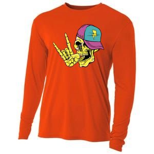 Rock On Cool Skull Cooling Performance Long Sleeve Crew