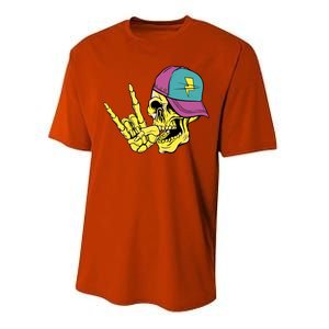 Rock On Cool Skull Performance Sprint T-Shirt