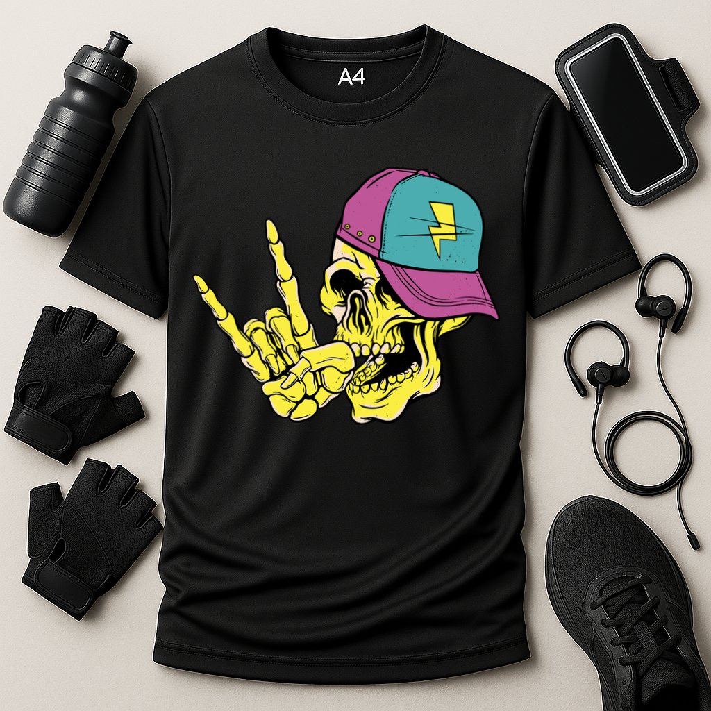 Rock On Cool Skull Performance Shirt