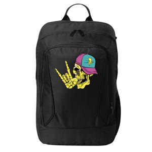 Rock On Cool Skull City Backpack