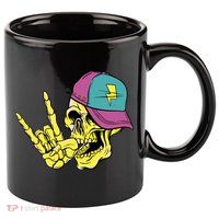 Rock On Cool Skull 11oz C Handle Ceramic Mug