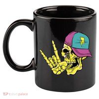 Rock On Cool Skull 11oz C Handle Ceramic Mug