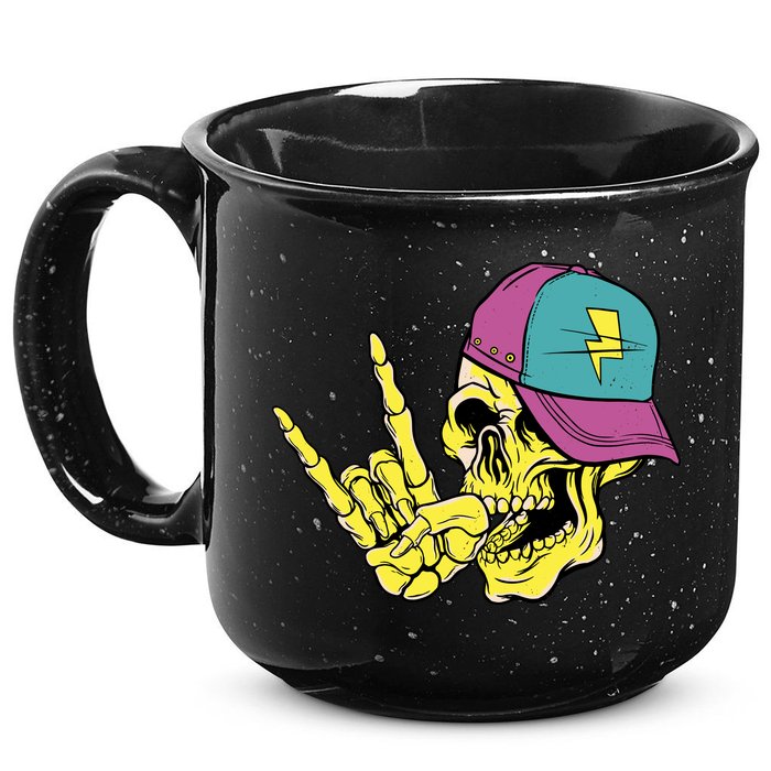Rock On Cool Skull 15oz Campfire Ceramic Mug
