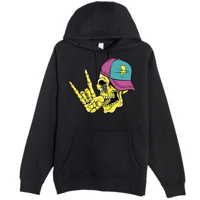 Rock On Cool Skull Premium Pullover Hoodie