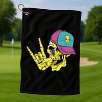Rock On Cool Skull Golf Towel