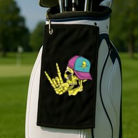 Rock On Cool Skull Golf Towel