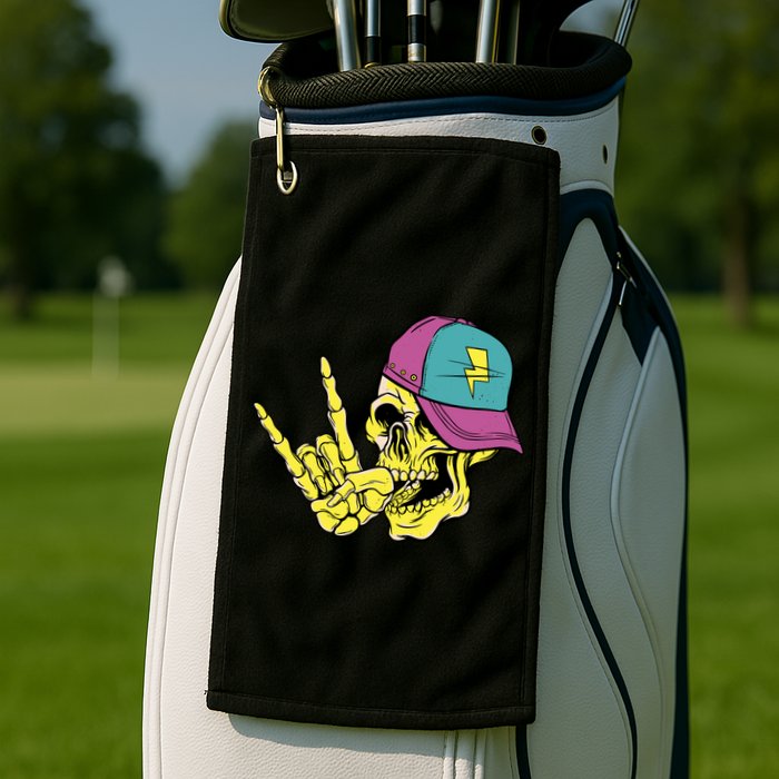 Rock On Cool Skull Golf Towel