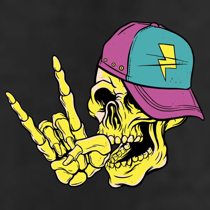 Rock On Cool Skull Golf Towel