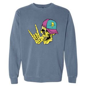 Rock On Cool Skull Garment-Dyed Sweatshirt