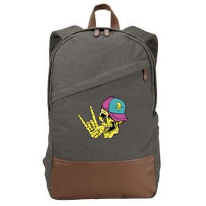 Rock On Cool Skull Cotton Canvas Backpack