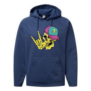 Rock On Cool Skull Performance Fleece Hoodie