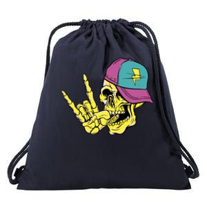 Rock On Cool Skull Drawstring Bag