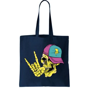 Rock On Cool Skull Tote Bag