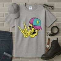 Rock On Cool Skull Tall T-Shirt