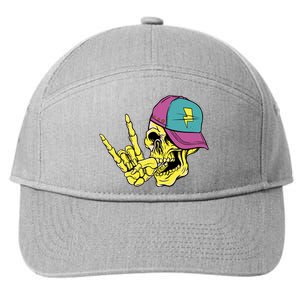 Rock On Cool Skull 7-Panel Snapback Hat