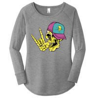 Rock On Cool Skull Women's Perfect Tri Tunic Long Sleeve Shirt