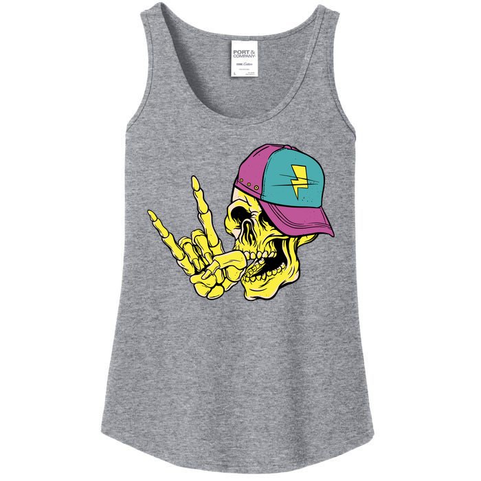 Rock On Cool Skull Ladies Essential Tank