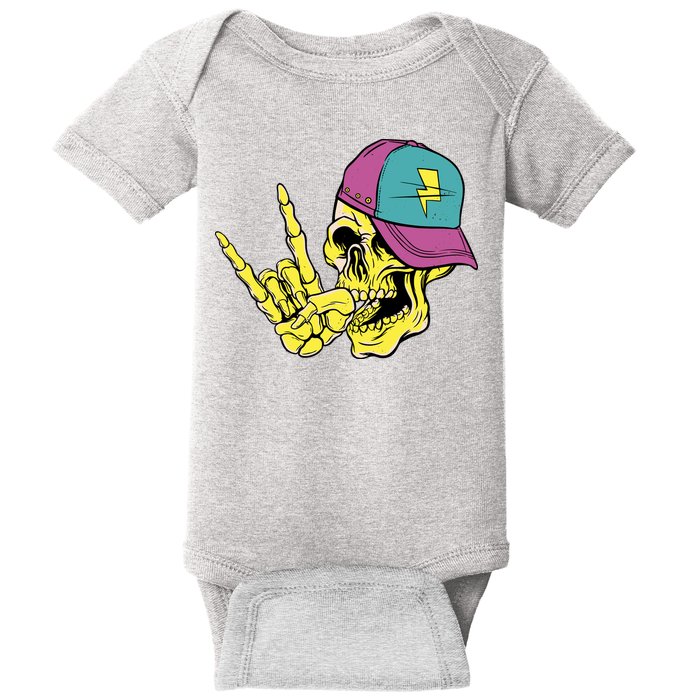 Rock On Cool Skull Baby Bodysuit