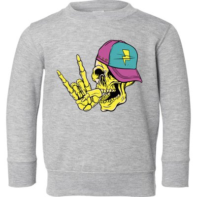 Rock On Cool Skull Toddler Sweatshirt