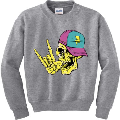 Rock On Cool Skull Kids Sweatshirt