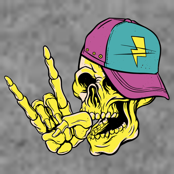 Rock On Cool Skull Wool Snapback Cap