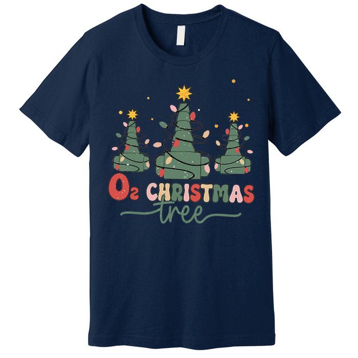 Retro Oh Christmas Tree Funny Nurse Rt Respiratory Therapist Premium T-Shirt