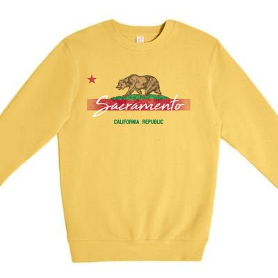 Republic Of California State Flag Sacrato Home Souvenir Funny Gift Premium Crewneck Sweatshirt