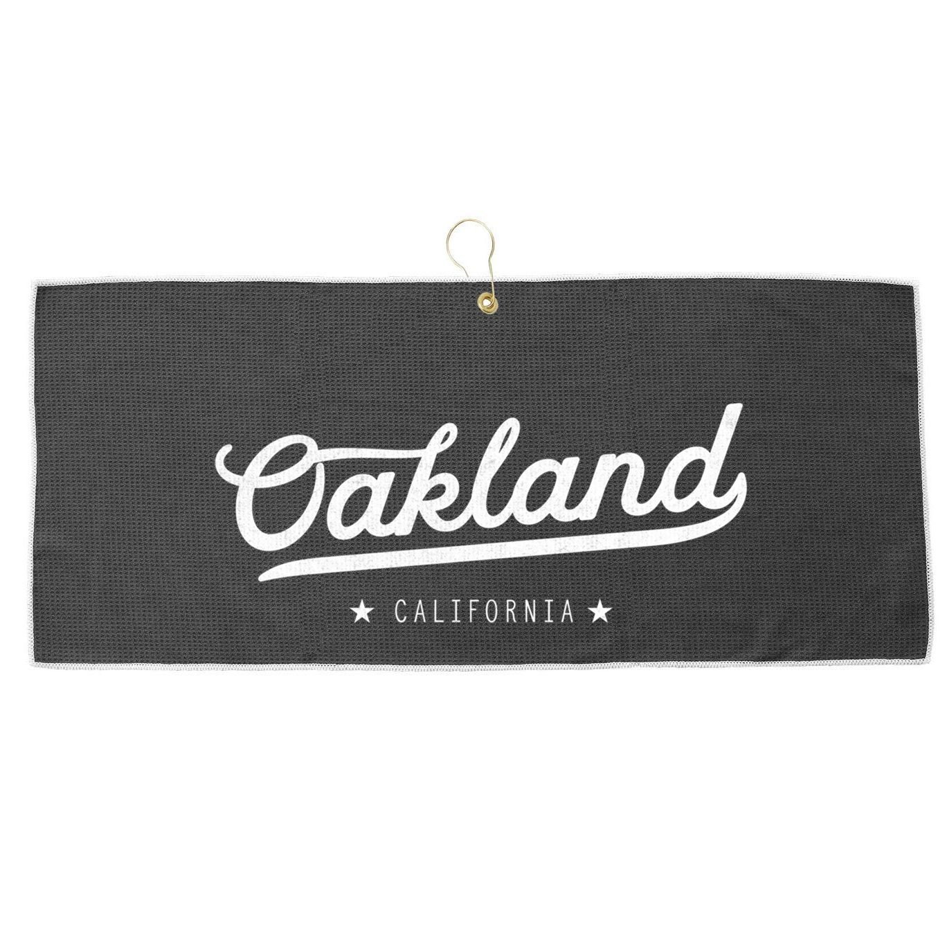 Retro Oakland California Bay Area Novelty Large Microfiber Waffle Golf Towel