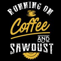 Running On Coffee And Sawdust Woodworking Cropped Pullover Crew