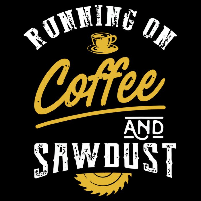 Running On Coffee And Sawdust Woodworking Cropped Pullover Crew
