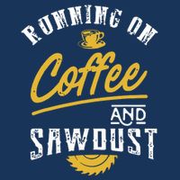 Running On Coffee And Sawdust Woodworking Cooling Performance Crew T-Shirt