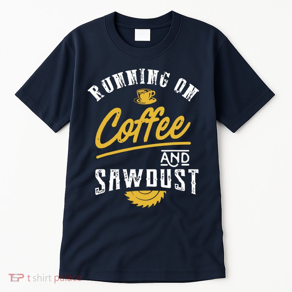 Running On Coffee And Sawdust Woodworking Tall T-Shirt