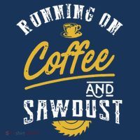 Running On Coffee And Sawdust Woodworking Premium T-Shirt