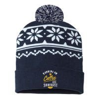 Running On Coffee And Sawdust Woodworking USA-Made Snowflake Beanie