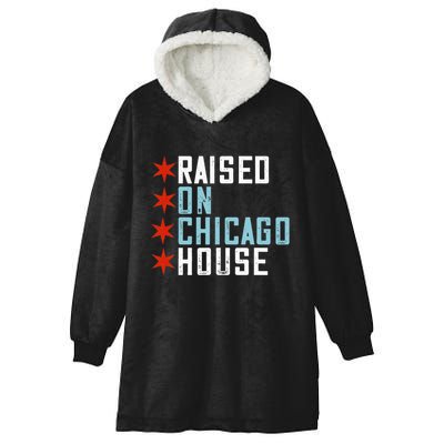 Raised On Chicago House Music Edm Dj Illinois Raver Hooded Wearable Blanket