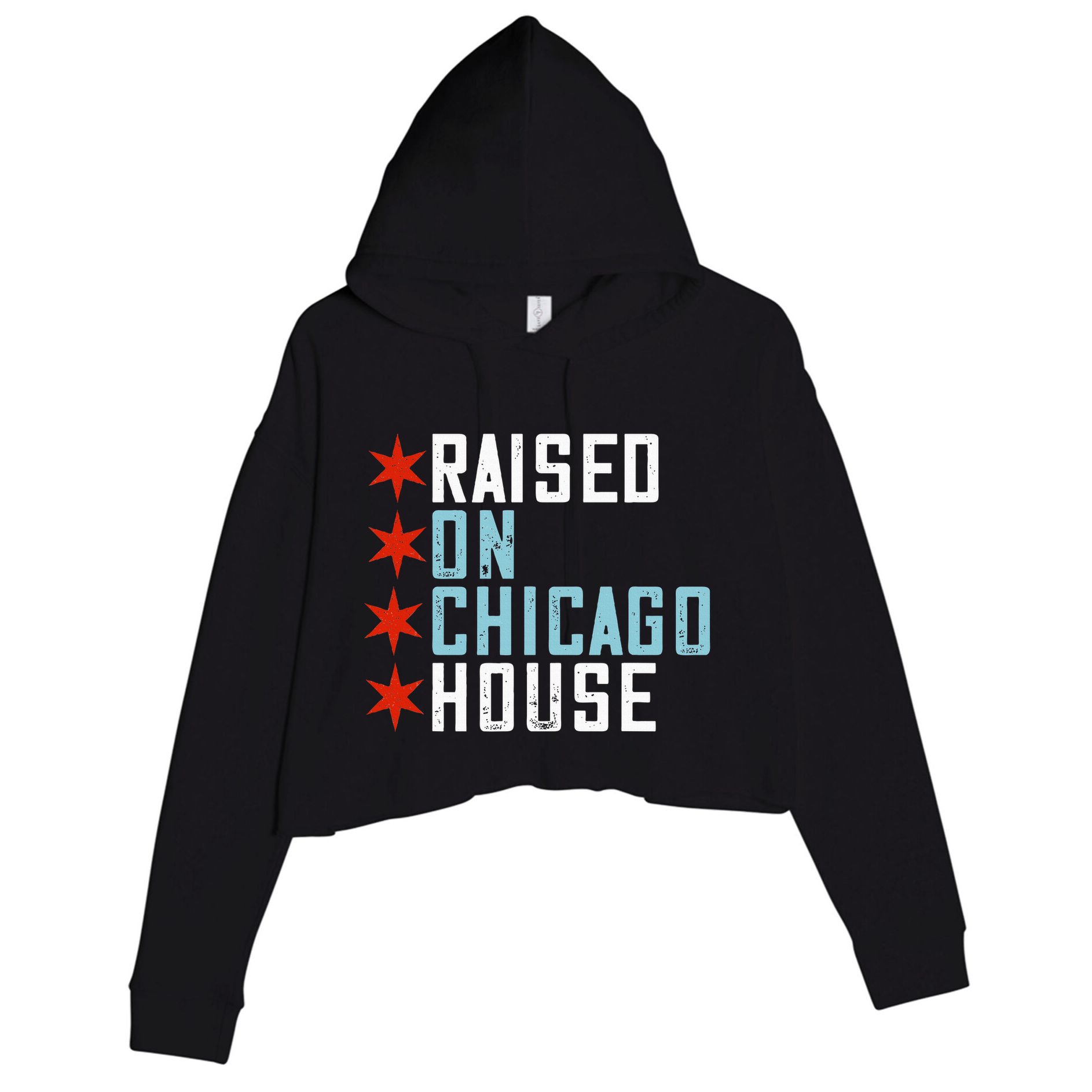 Raised On Chicago House Music Edm Dj Illinois Raver Crop Fleece Hoodie