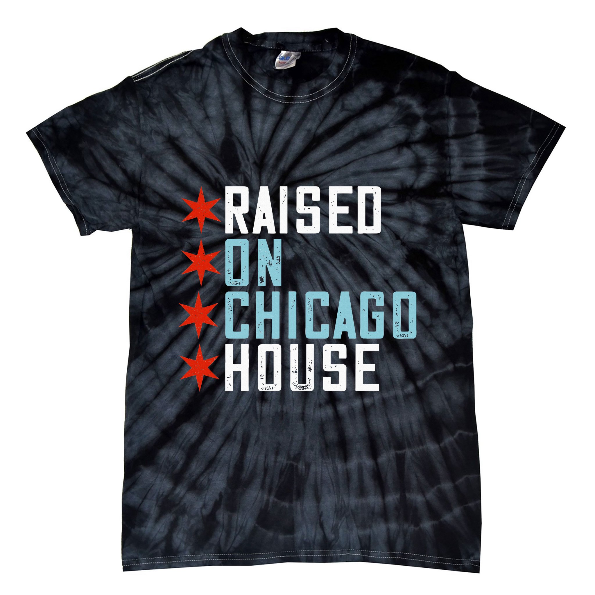 Raised On Chicago House Music Edm Dj Illinois Raver Tie-Dye T-Shirt