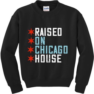 Raised On Chicago House Music Edm Dj Illinois Raver Kids Sweatshirt