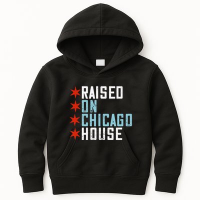 Raised On Chicago House Music Edm Dj Illinois Raver Kids Hoodie