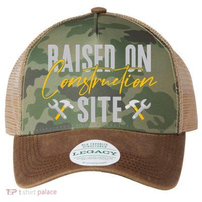 Raised On Construction Site Construction Worker Gift Legacy Tie Dye Trucker Hat